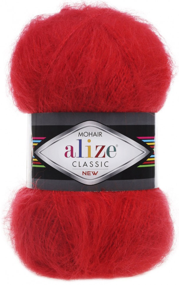 пряжа Mohair Classic New ALIZE (Мохер классик Ализе) красный 56