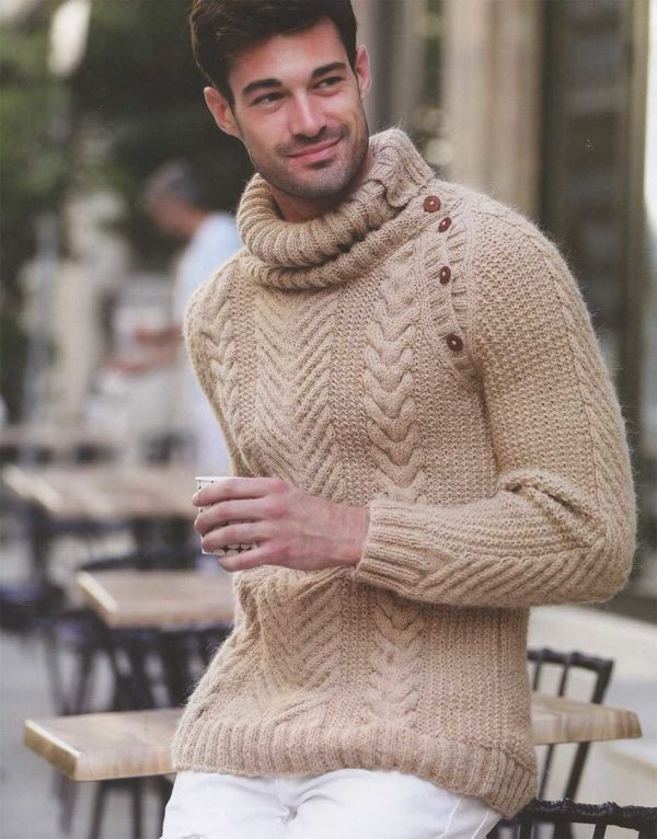 мужской свитер из пряжи Alpaca Royal ALIZE (Альпака Роял Ализе)
