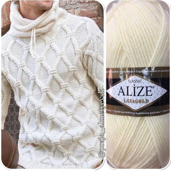 мужской свитер из пряжи Lanagold ALIZE (Ланаголд Ализе)