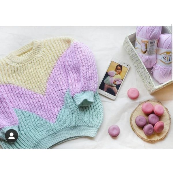 свитер из пряжи Cotton Baby Soft Alize (Коттон бэйби софт Ализе)