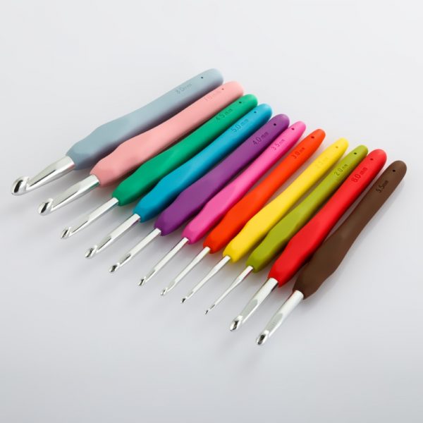 крючки для вязания с силиконовой ручкой