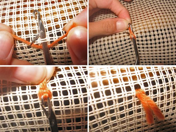 вязание крючком для плетения ковра