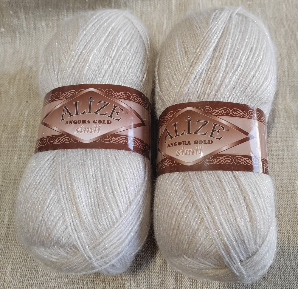 Пряжа Angora Gold Simli ALIZE (Ангора Голд Симли) (лот 2 шт)